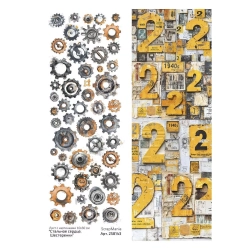 Лист с картинками 10х30 см "Стальное сердце. Шестеренки" (ScrapMania)