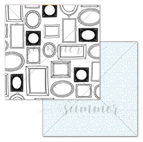 Double-sided sheet of paper Summer Studio Keep memories "Family", size 30.5*30.5cm, 190gr
