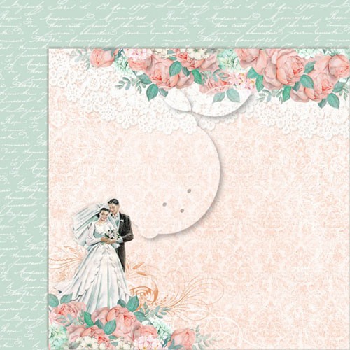 Double-sided sheet of LemonCraft paper "Love of my life 04", size 30. 5x30. 5 cm, 200 g/m2 