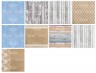 Set of double-sided paper Fabrika Decoru "Wood denim lace" 12 sheets, size 15x15 cm, 200 gr/m2