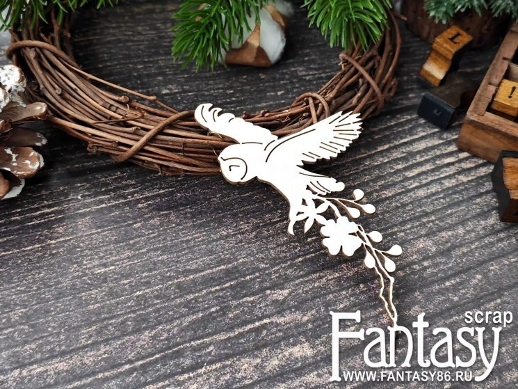 Чипборд Fantasy "Сова 3837" размер 6,7*8,3 см