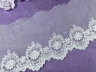 White lace on a grid, width 13 cm, cut 45 cm