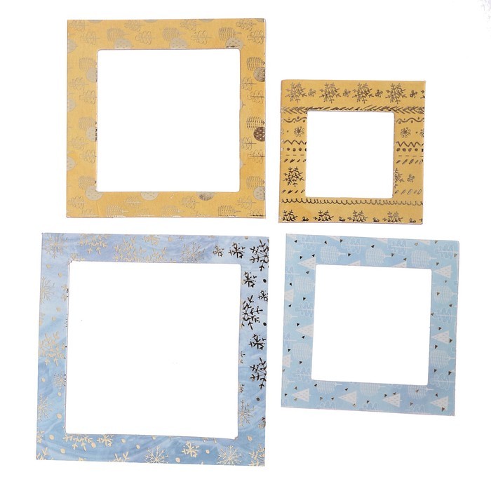 Set of decorative frames with foil "My winter dreams", 4 pcs
