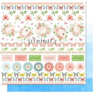 Double-sided sheet of paper Summer Studio Special Summer "Card" size 30.5*30.5 cm, 190gr