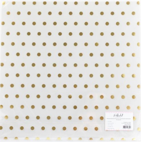 Ацетатный лист с золотым фольгированием Polkadot "В горошек", размер 30,5Х30,5 см