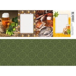 Двусторонний лист с картинками "Пивная. Карточки", 10х30см, 180 гр/м2