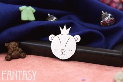 Чипборд Fantasy "Мишутка с короной 2169" размер 3,2*3,4 см
