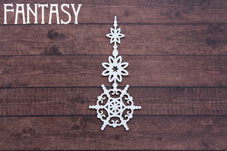 Chipboard Fantasy "Pendant with snowflakes 2317" size 7.5*3.5 cm