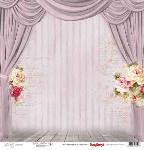 One-sided sheet of paper Scrapberry's Juliet "Scene", size 30x30 cm, 190 gr/m2