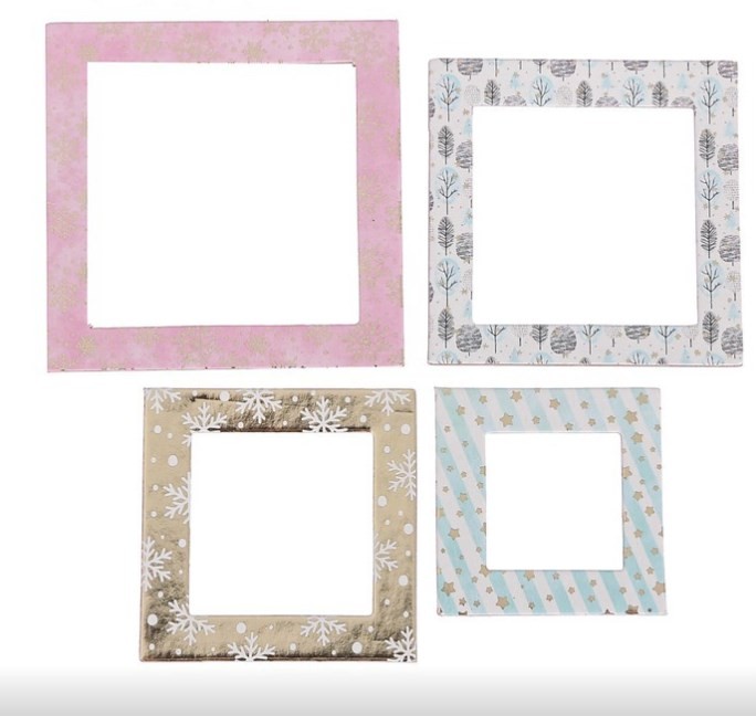 Set of decorative frames with foil "Warm hugs", 4 pcs