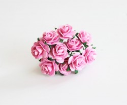 Розы "Розовые" размер 1,5 см, 5 шт