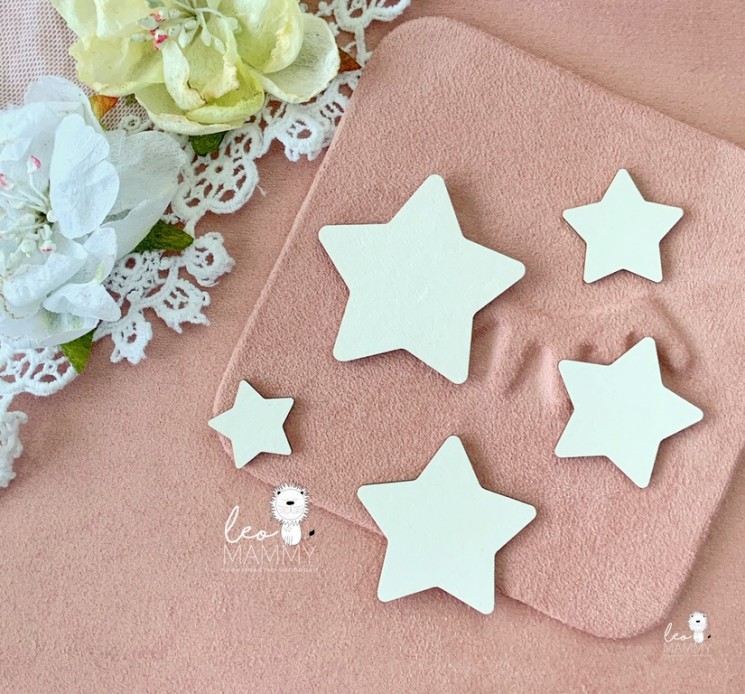 LeoMammy stamping blank "Set of stars", size from 1.8 cm to 4.2 cm