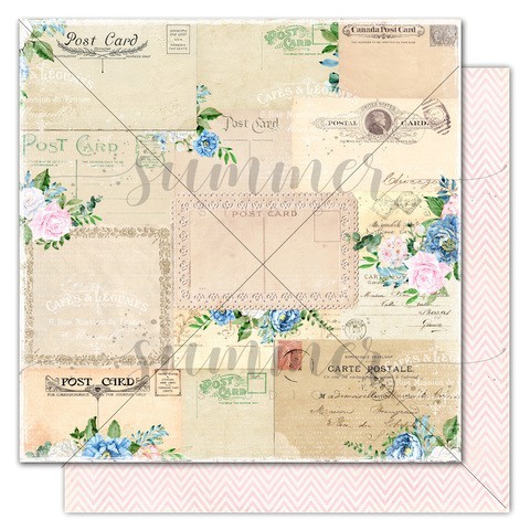 Двусторонний лист бумаги Summer Royal garden "Old letter"размер 30,5*30,5см, 190гр
