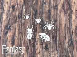 Чипборд Fantasy Набор «Пауки и жуки 2549» размер от 3,2*2,5 см до 5,3*2,7 см