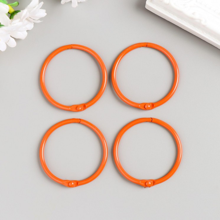 Set of rings for the album "ArtUzor", 4.5 cm, orange, 4 pieces