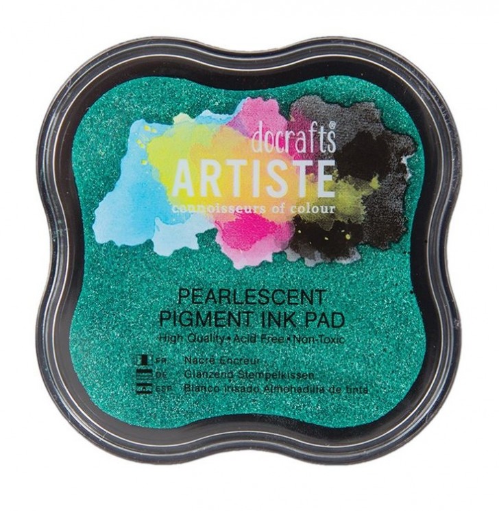 Pigmented stamp pad "Docrafts", green mother of pearl