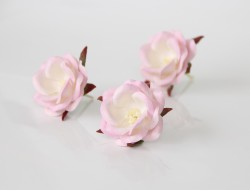 Дикая роза "Розовый + белый" размер 4,5 см 1шт