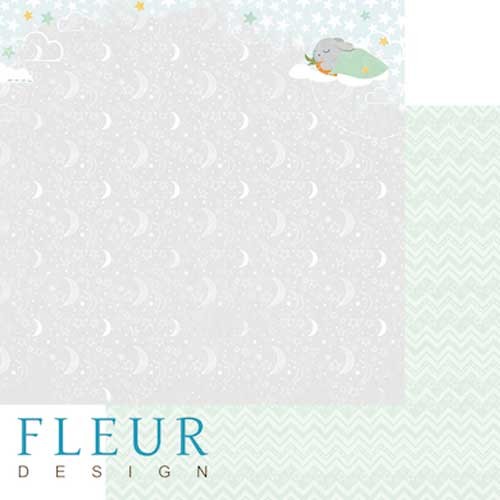 Double-sided sheet of Fleur Design paper In the clouds "Starry night", size 30. 5x30. 5 cm, 190 g/m2