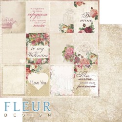 Двусторонний лист бумаги Fleur Design Be Mine "Карточки", размер 30,5х30,5 см, 190 гр/м2
