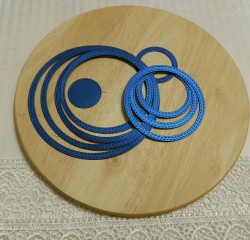 Cutting down the frame Circles dark blue designer mother-of-pearl paper 290 gr.