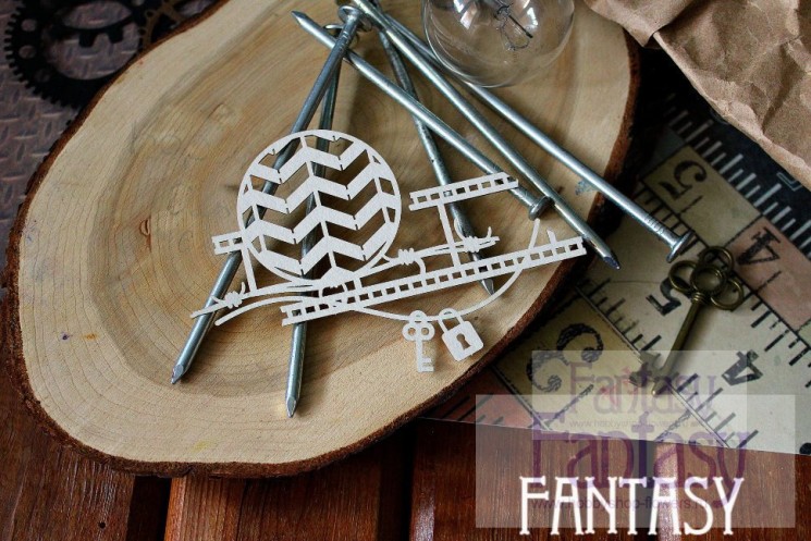 Fantasy chipboard "Steampunk 398", size 11*8 cm