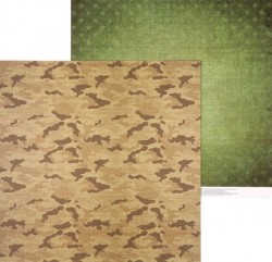 Двусторонний лист бумаги АртУзор "Армейская палатка", размер 30,5х32 см, 180 гр/м2