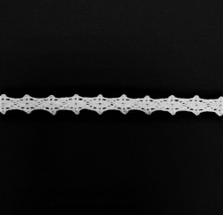 Кружевная лента "Белая 13", ширина 8 мм, длина 90 см