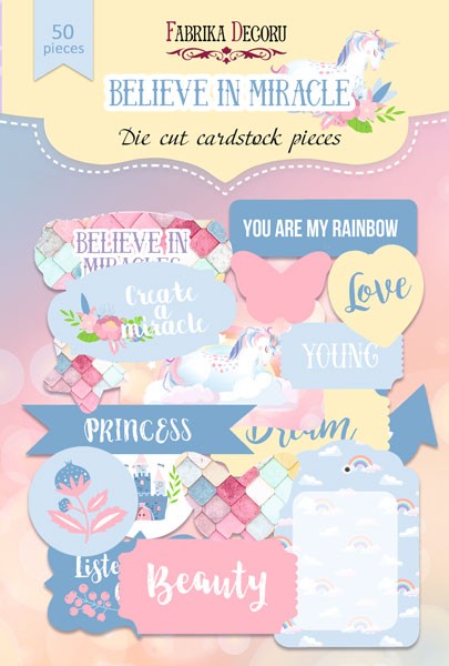 Set of die-cuts Fabrika Decoru collection "Believe in miracle" 50 pcs