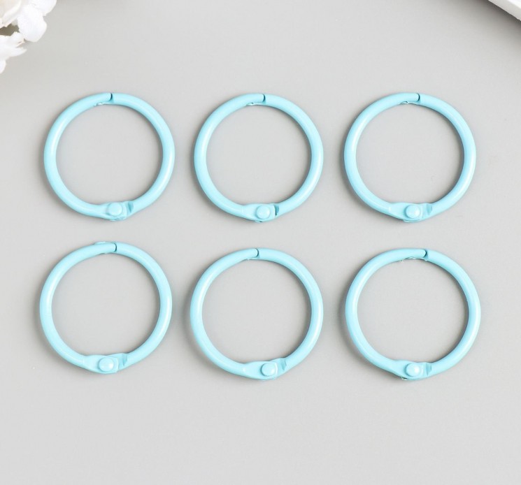 Set of rings for the album "ArtUzor", 3 cm, light blue, 6 pieces