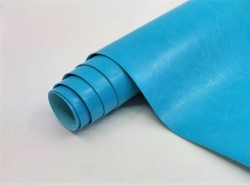 Binding leatherette Italy, color Aquamarine gloss, without texture, 33X70 cm, 240 g /m2