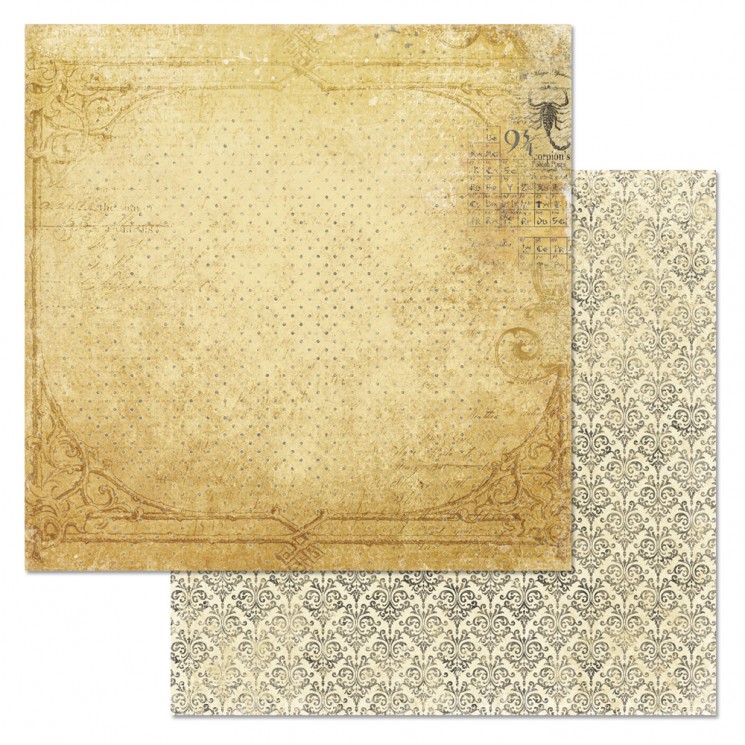 Double-sided sheet of ScrapMania paper " Wizard. Secret message", size 30x30 cm, 180 g/m2