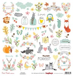 One-sided sheet of paper Scrapberry's Forest of Wonders 