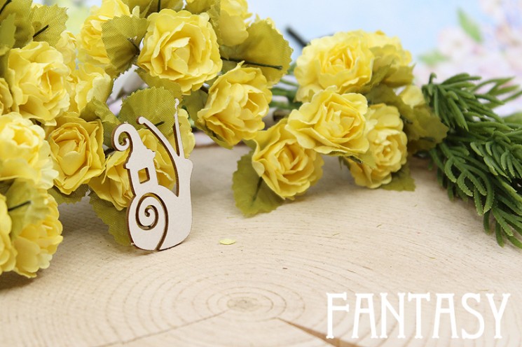 Fantasy chipboard "Snail with a house 1630" size 3.6*2.6 cm