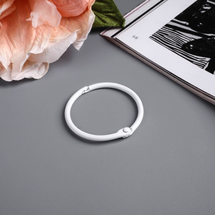 Set of rings for the album "ArtUzor", 3 cm, white, 6 pieces 