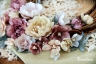 Набор цветов из ткани ручной работы Rosalina "Тёплые объятия", 21 цветочек + 6 листочков, размер от 1,5 до 4,5 см