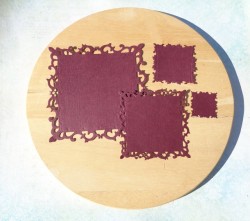 Вырубка рамки с лилиями коричневая бумага эфалин 125 гр.