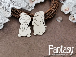 Чипборд Fantasy "Снеговики 3677", размер 5,5*3 см 