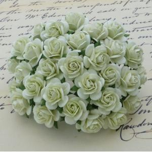 Roses "Pale mint" size 2 cm, 5 pcs