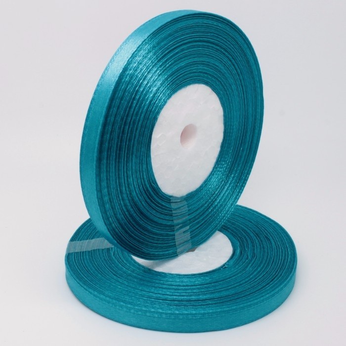 Satin ribbon "Turquoise", width 1.2 cm, length 5.6 m