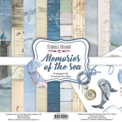 Набор двусторонней бумаги Фабрика Декору "Memories of the sea", 10 листов, размер 20х20 см, 200 гр/м2
