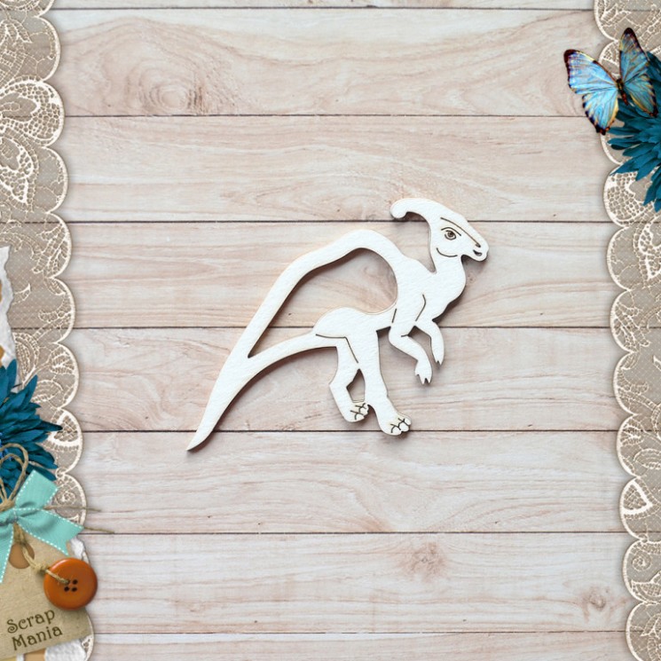 Chipboard " The Era of dinosaurs. Shaker. Parasaurolophus small" (ScrapMania) size 9x6 cm