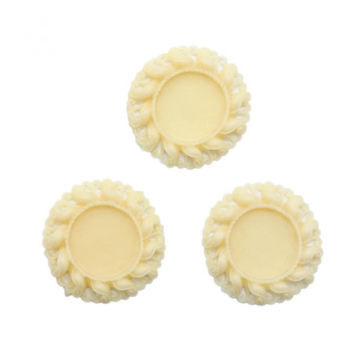 Bases for cameos "Vintage Line" cream, size 43 mm, 3 pcs
