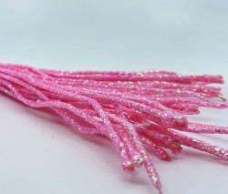 Decorative wire in glitter, pink, 30cm, 1 piece