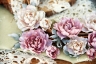Набор цветов из ткани ручной работы Rosalina "Мамино счастье", 10 цветочков + 6 листочков, размер от 1,5 до 4,5 см