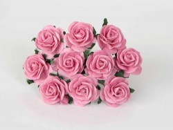 Розы "Розовые" размер 2 см, 5 шт