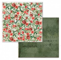Двусторонний лист бумаги Summer Studio Vintage winter "Cozy flowers", размер 30,5*30,5см, 190гр