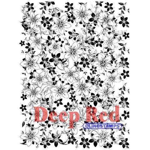 DEER RED rubber stamp "Anemone Print Background", size 7. 6x10. 1 cm