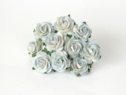 Розы "Голубые 2-х тоновые" размер 2 см, 5 шт