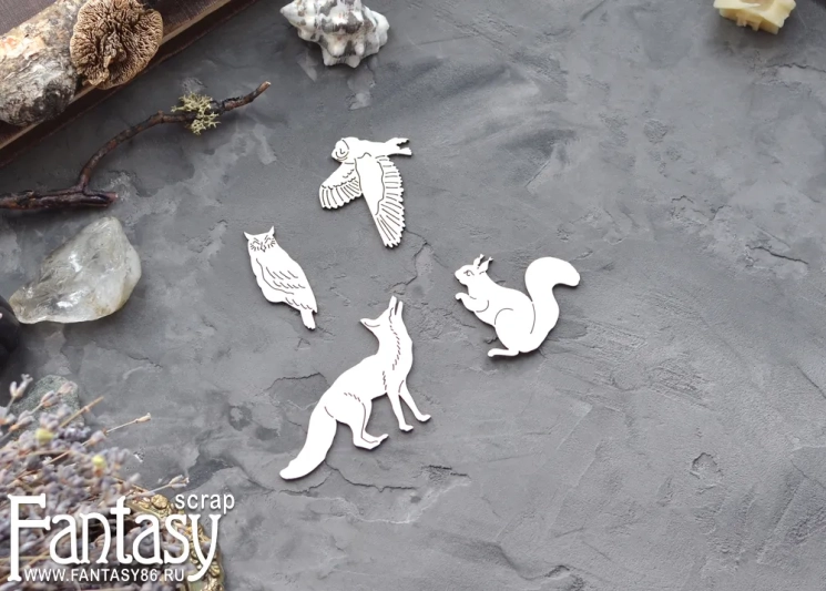 Чипборд Fantasy "Лиса, белка и совы 3920" 
