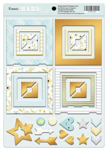 Frames made of chipboard with foil SsgarMir "Smile Baby" 30 pcs, thickness 1.5 mm